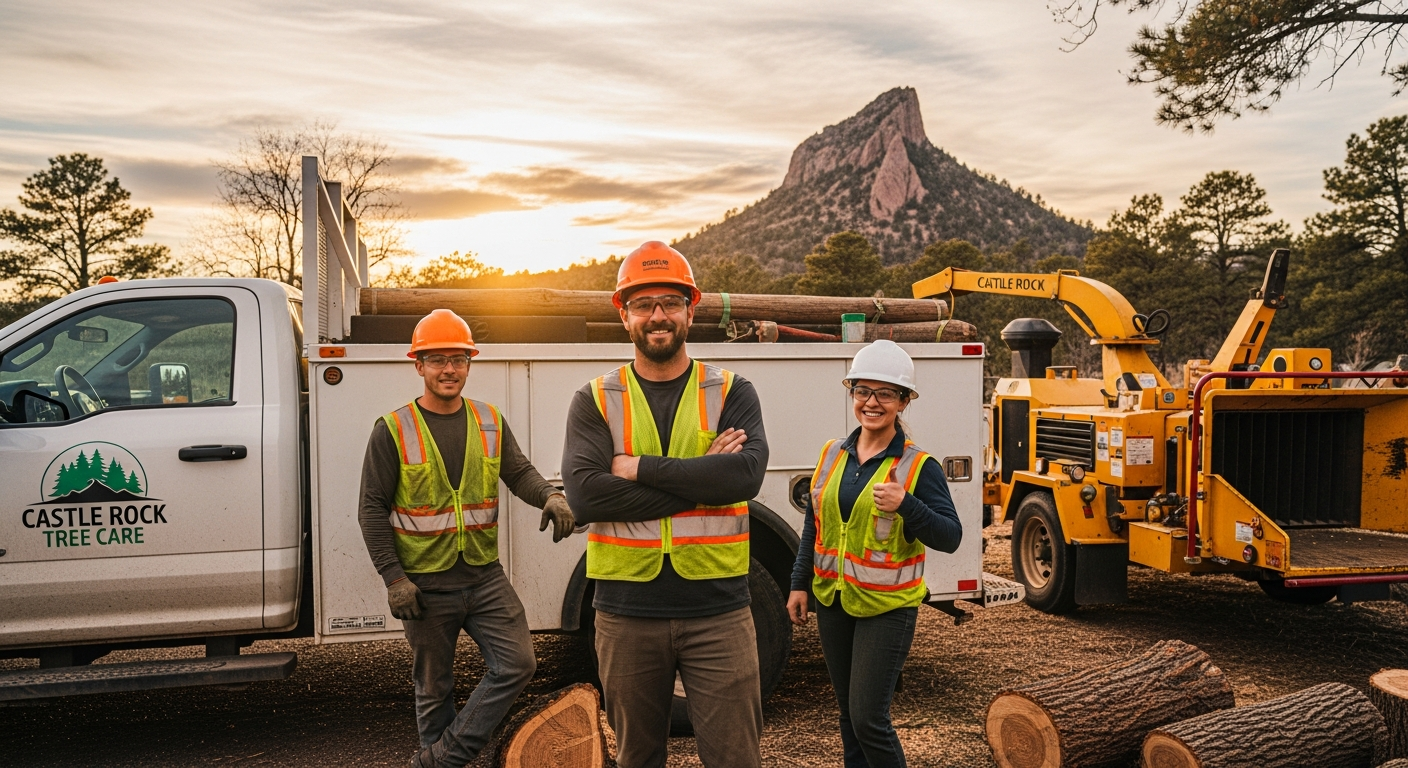 Castle Rock Tree Service team with truck and equipment in Castle Rock, CO